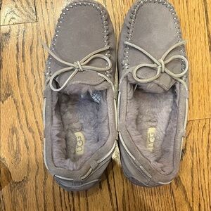 UGG Taupe Suede Moccasin Slippers ~ New w/out box.